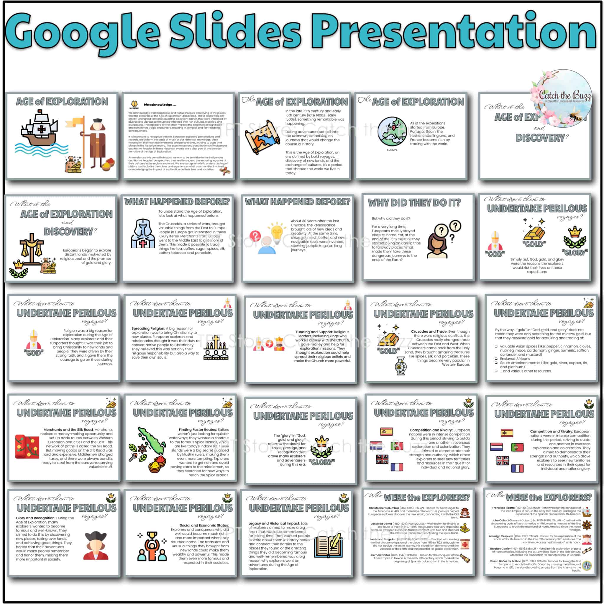 Age of Exploration: Presentation & Guided Notes / Doodle Notes - Catch ...
