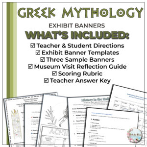 Greek Mythology Exhibit Banner Templates | Gods, Goddesses, Heroes, & Monsters